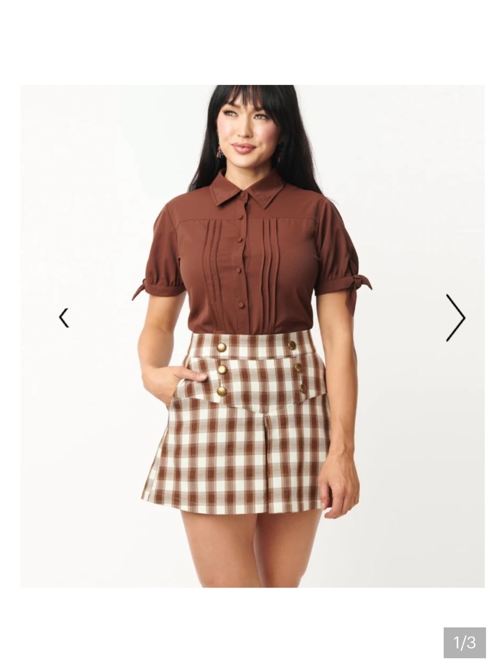 Unique Vintage Plaid Pleated Shorts NWT Style Preppy Fall